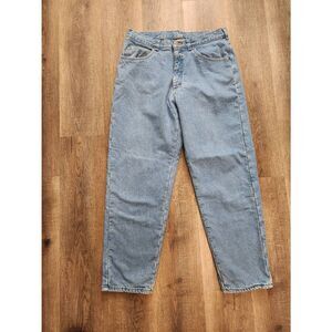 L.L.Bean mens 34x30 Flannel Lined Jeans MADE IN USA Light wash Denim